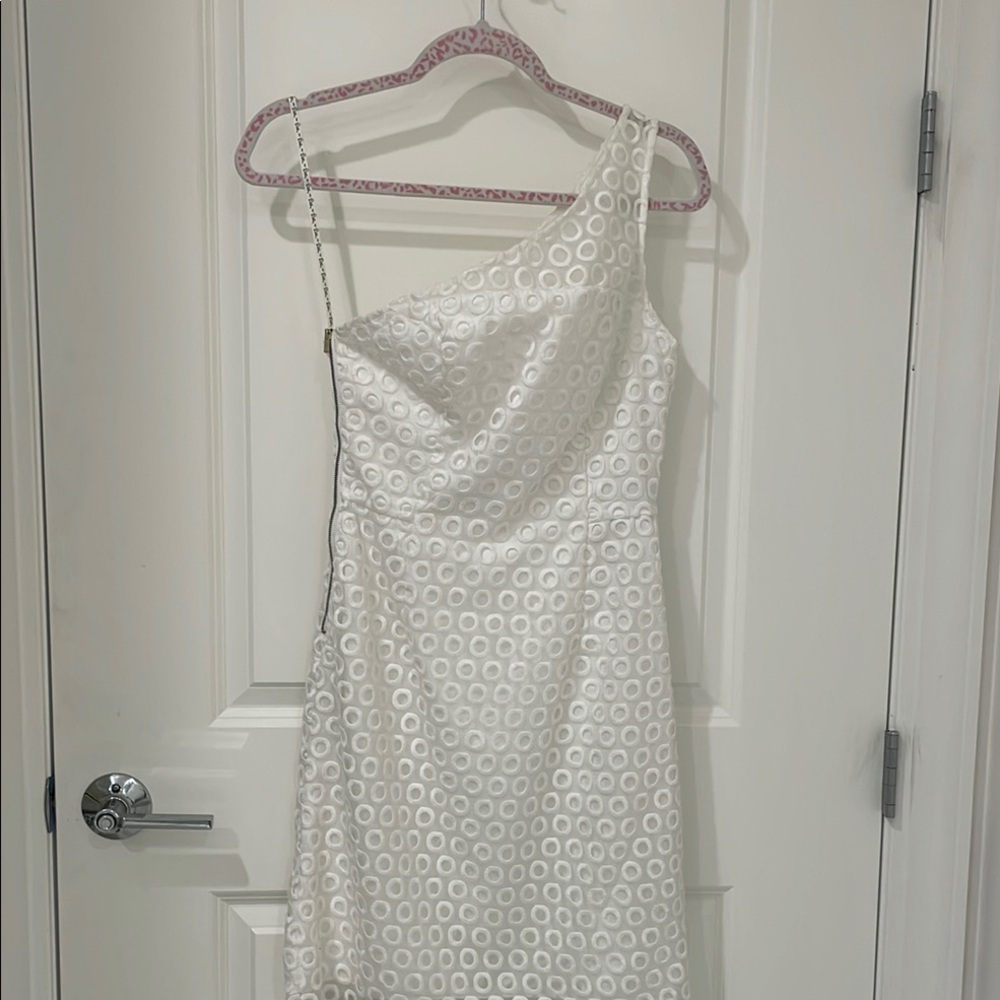 Lilly Pulitzer Cream One-Shoulder Sheath Dress